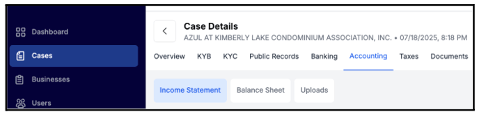 Accounting Tab