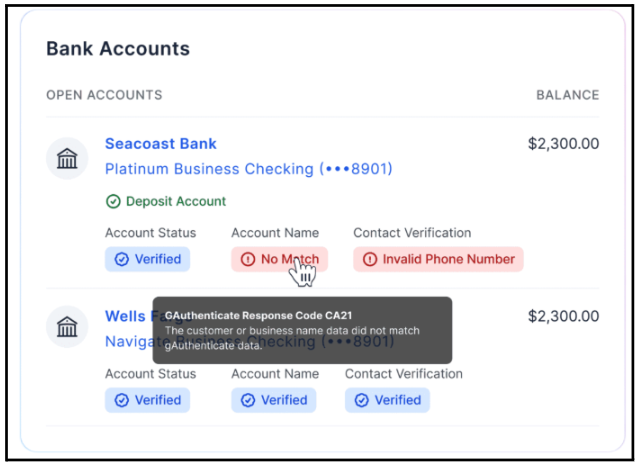 GIACT Verification