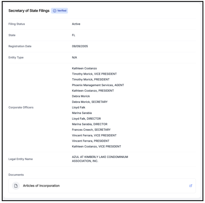 SoS Filings